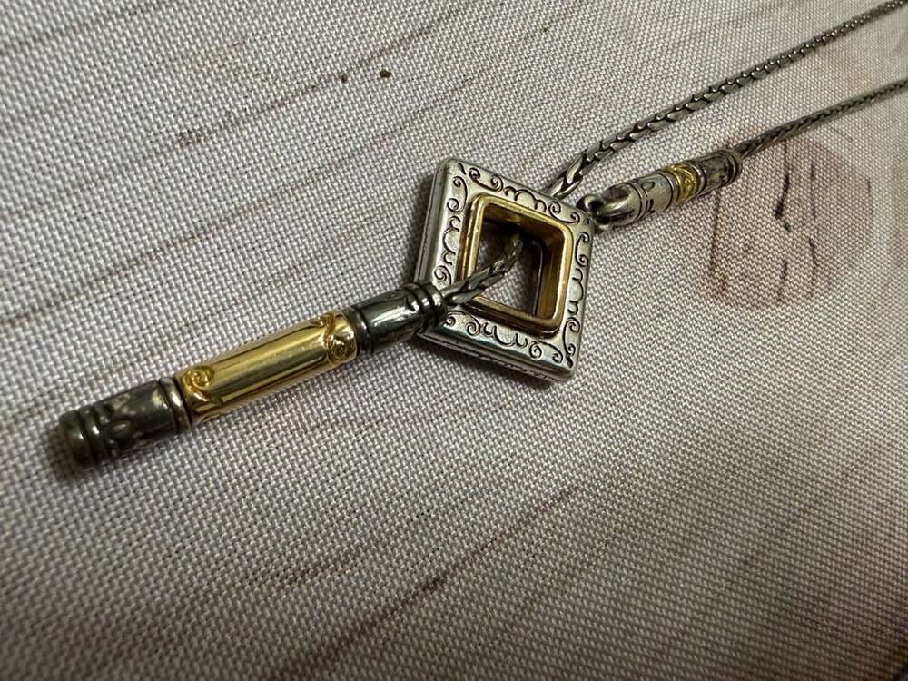 Brighton Esmerelda Venezia Square Lariat Y Necklace Silver And Gold